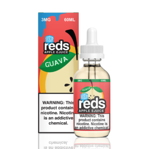 REDS E-JUICE - ICED GUAVA APPLE Original Reds Apple ICED with Guava 60MLGlass dropper bottle Available in:0MG 3MG 6MG